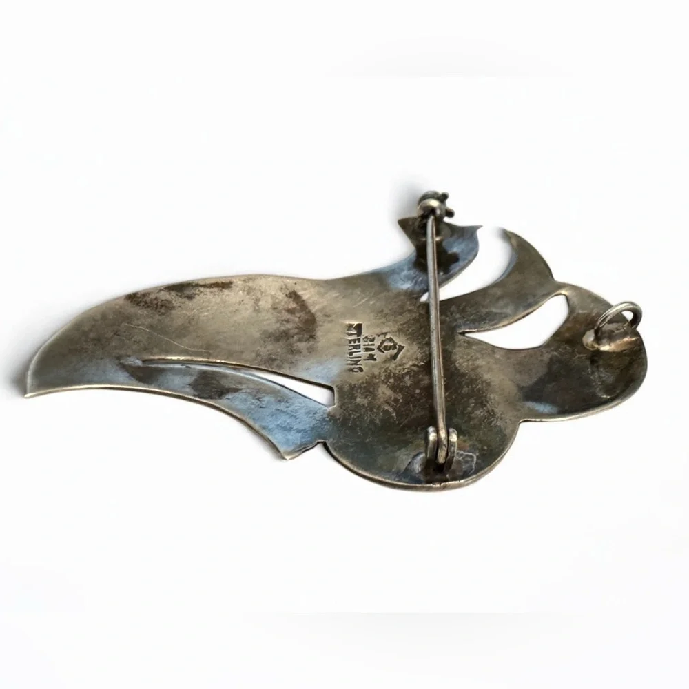 Rare Siam Sterling Silver Slide Pendant & Brooch Pin